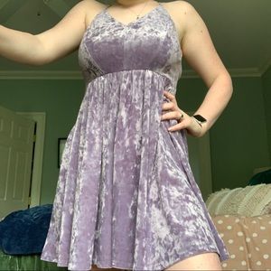 Lilac Velvet Midi Dress